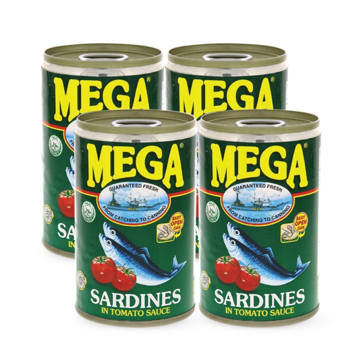 Mega Sardines In Tomato Sauce Value Pack 4 x 155g - Green